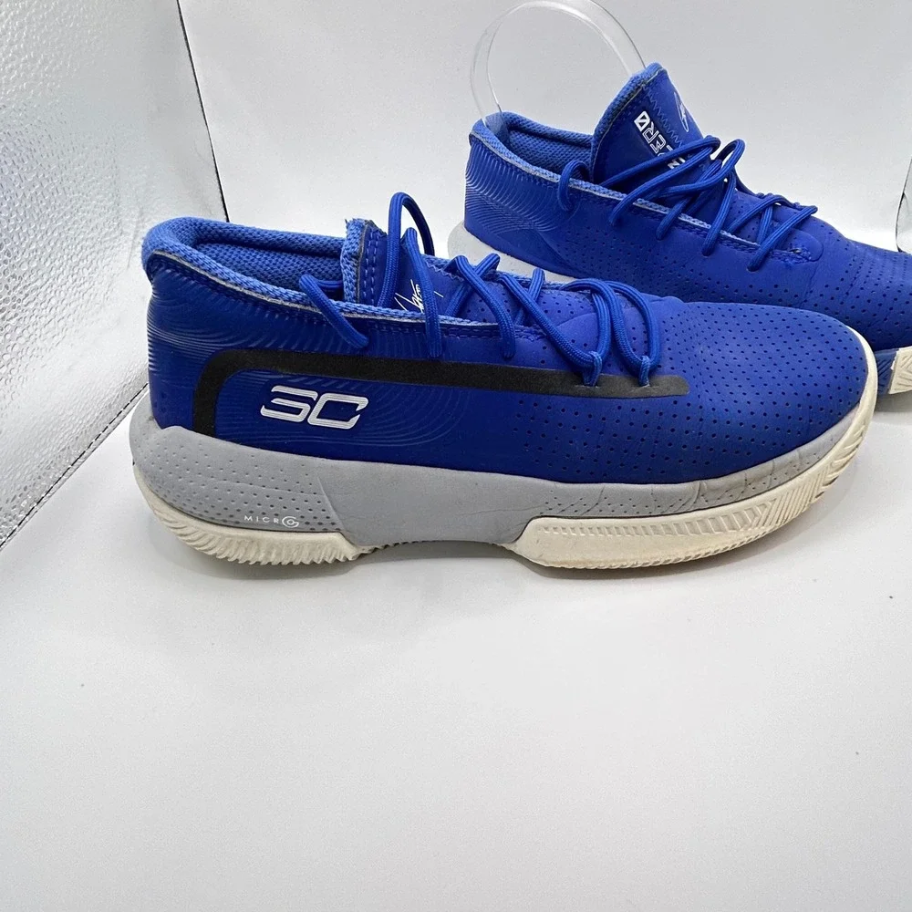 Under Armour Curry 3Zero Blue Grey Youth‎ Basketball Shoes 3022117-400 Size 5.5Y